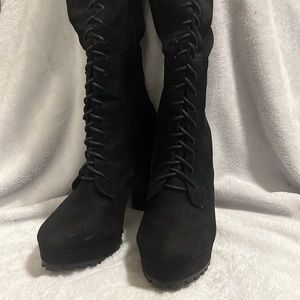 REMI Thigh High Lace-up Heeled Boots
